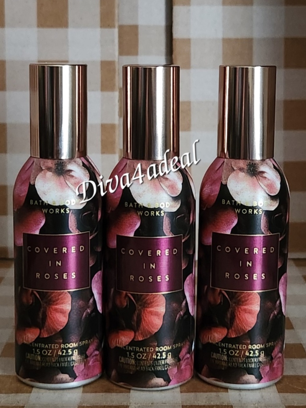 3X Bath & Body Works COVERED IN ROSES Concentrated Room Spray Bundle